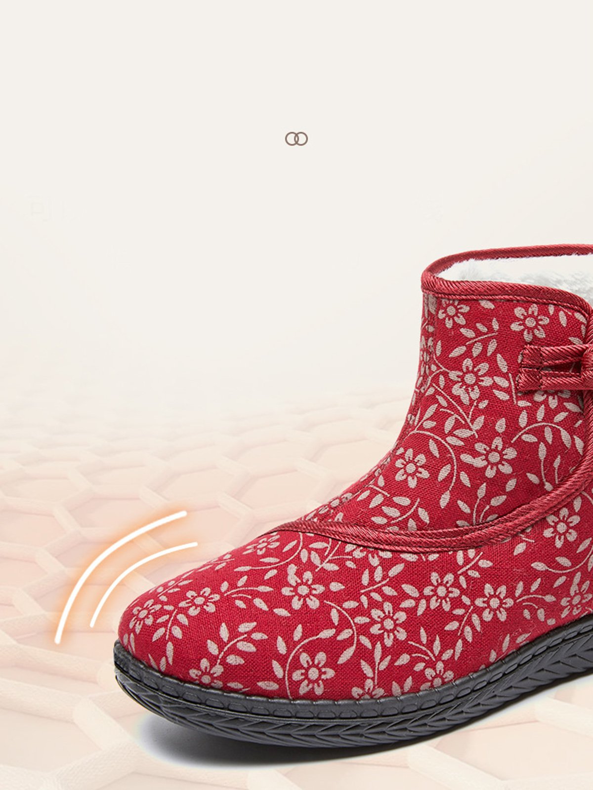 Ethnic Style Plant Graphics Warm Plus Velvet Outdoor Snow Boots