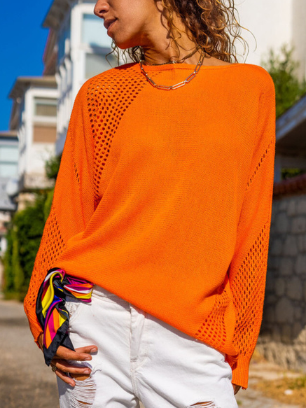 Casual Long Sleeve Crew Neck Top Sweater