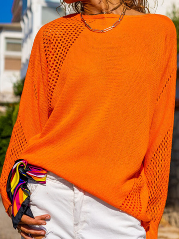 Casual Long Sleeve Crew Neck Top Sweater
