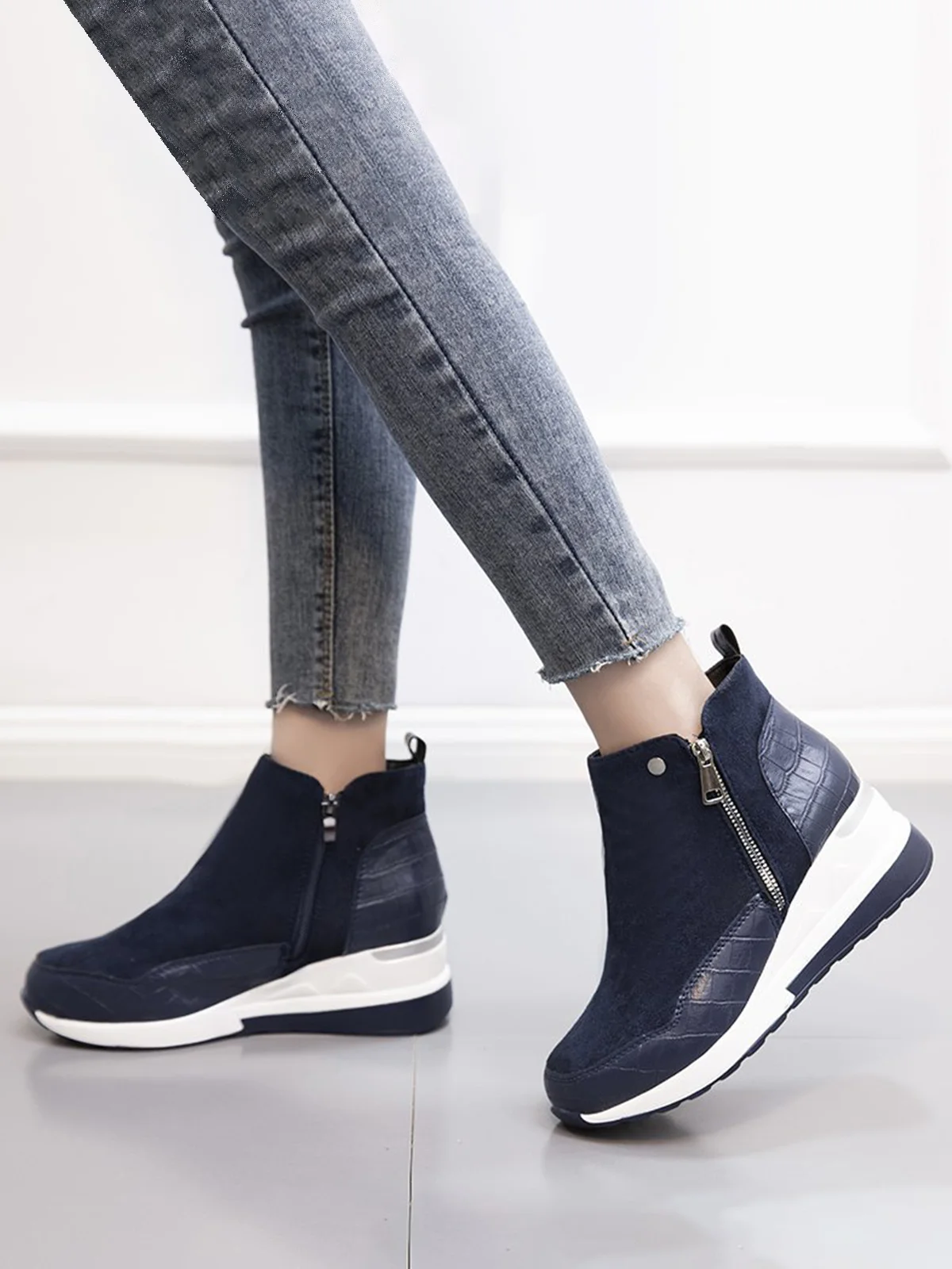 Faux Suede Panel Sports Booties