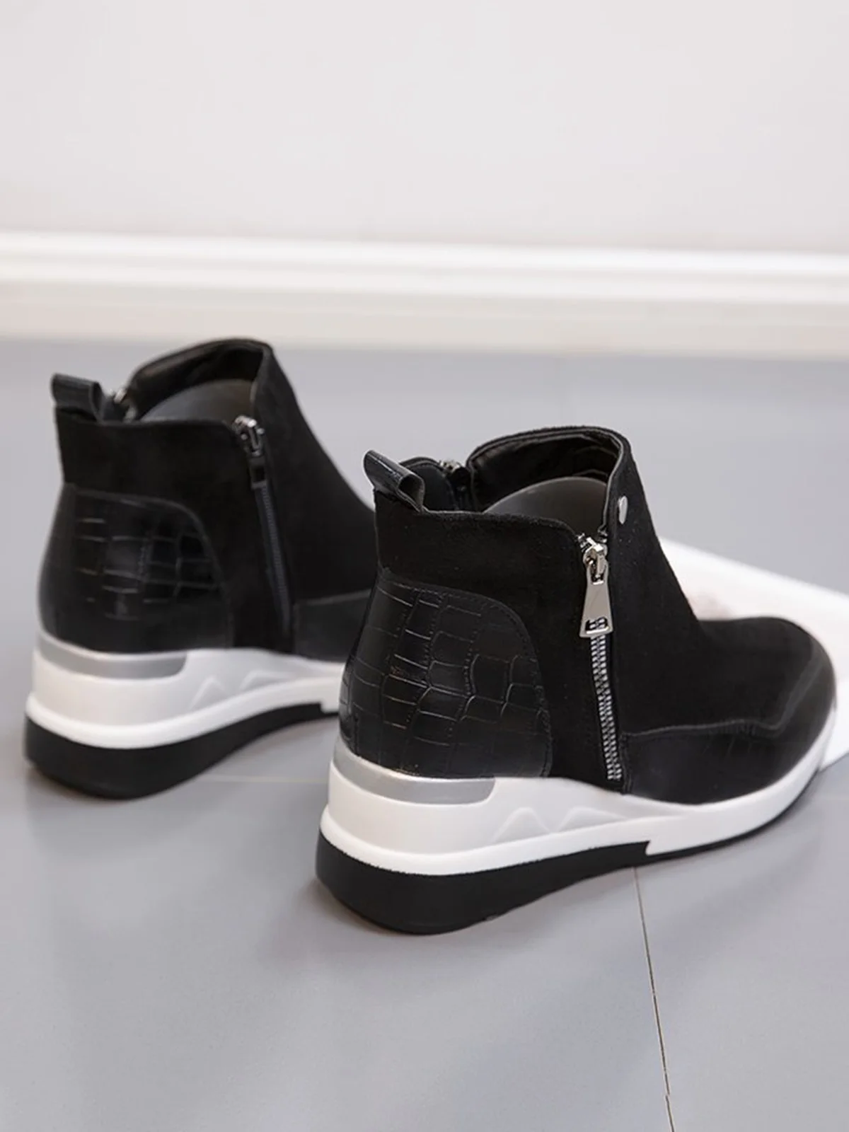 Faux Suede Panel Sports Booties
