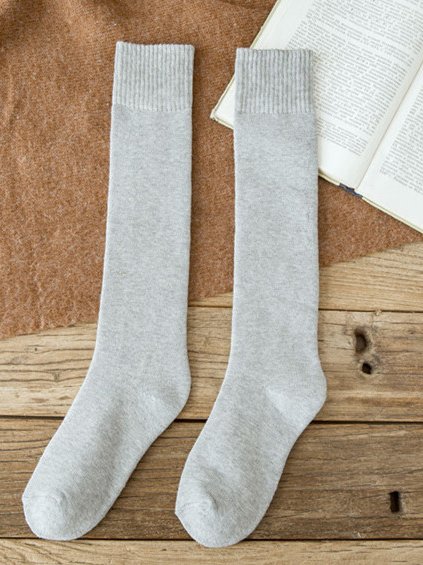 Casual Cotton Solid Color High Stretch Socks Tall Socks Everyday Accessories