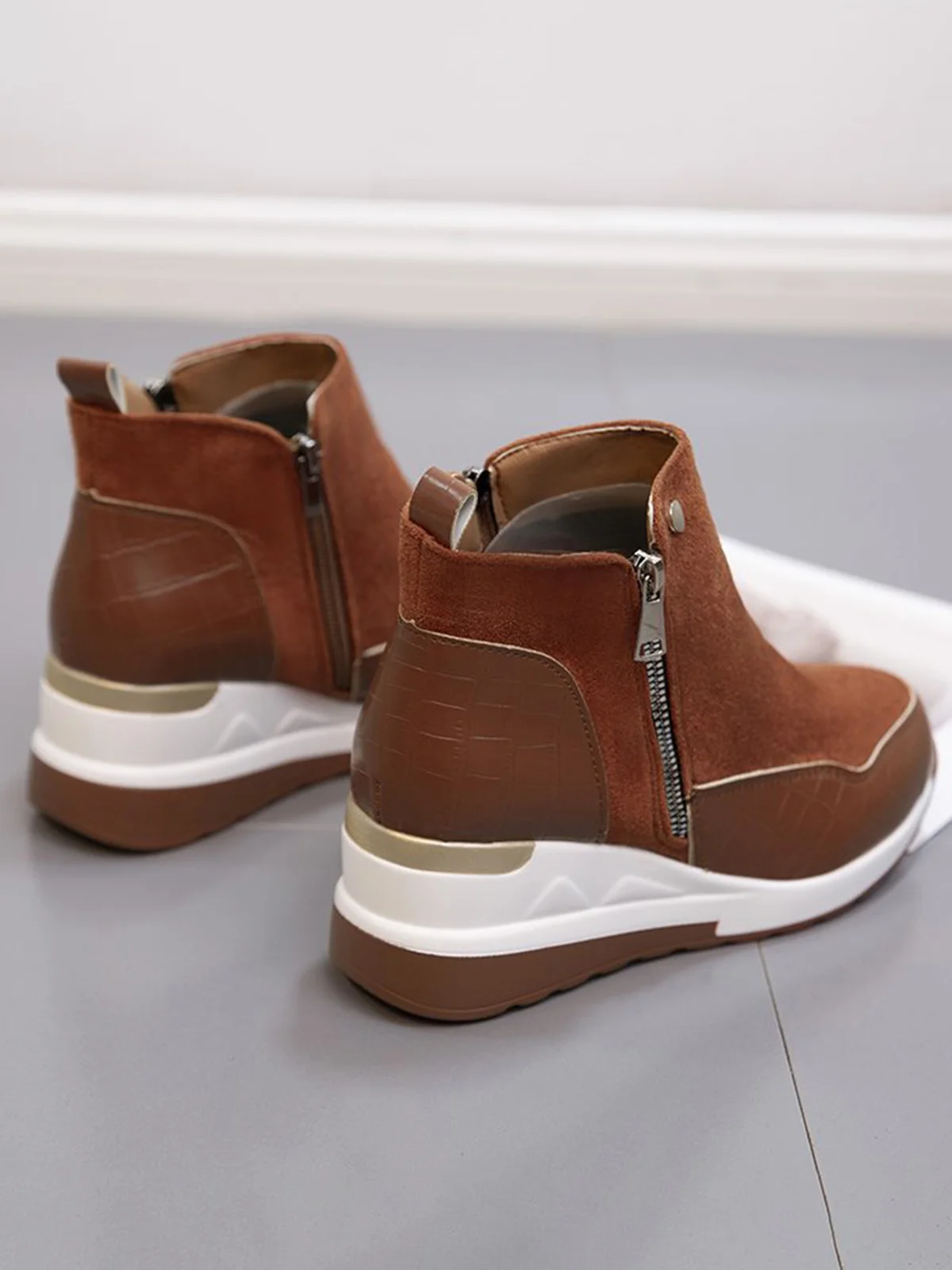 Faux Suede Panel Sports Booties