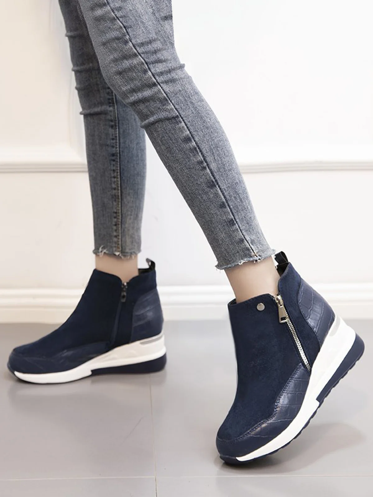 Faux Suede Panel Sports Booties