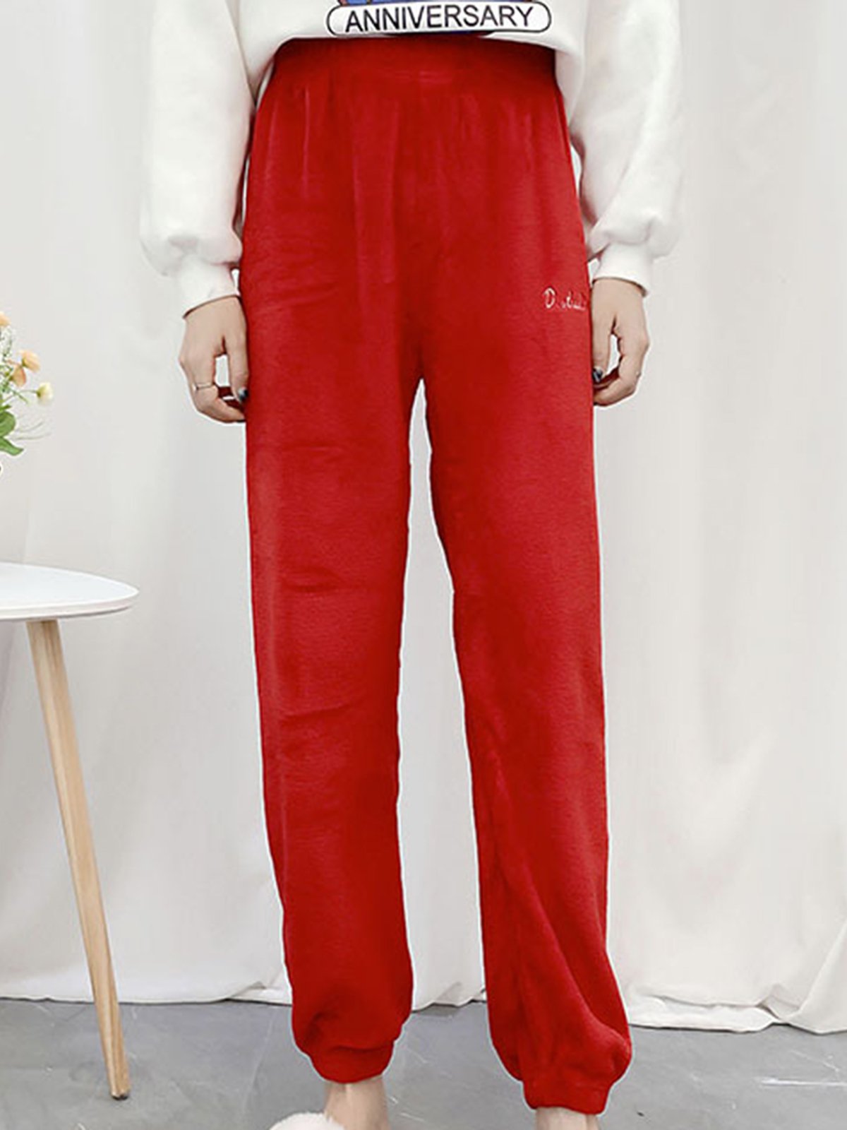 Home Warmth Thickened Coral Fleece Trousers