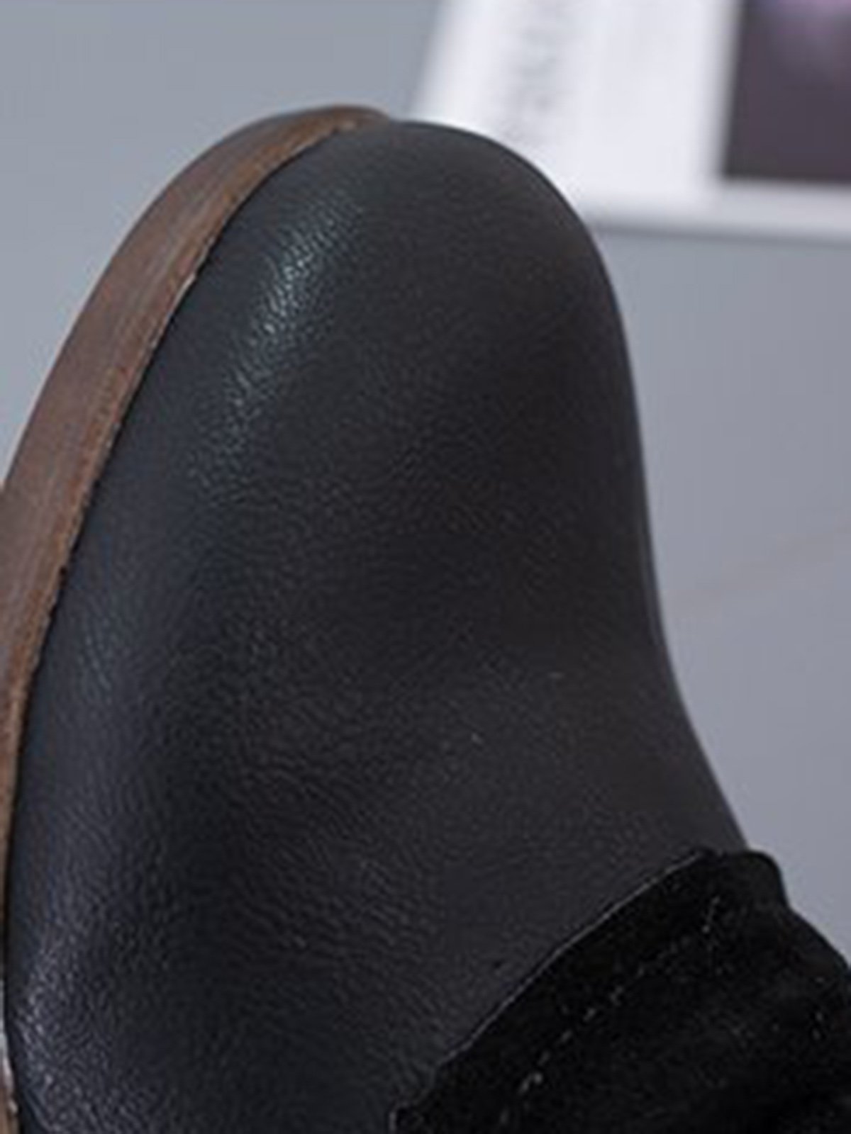 Anti-Suede Buckle Panel Vintage Insulated Booties