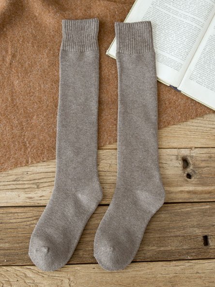 Casual Cotton Solid Color High Stretch Socks Tall Socks Everyday Accessories