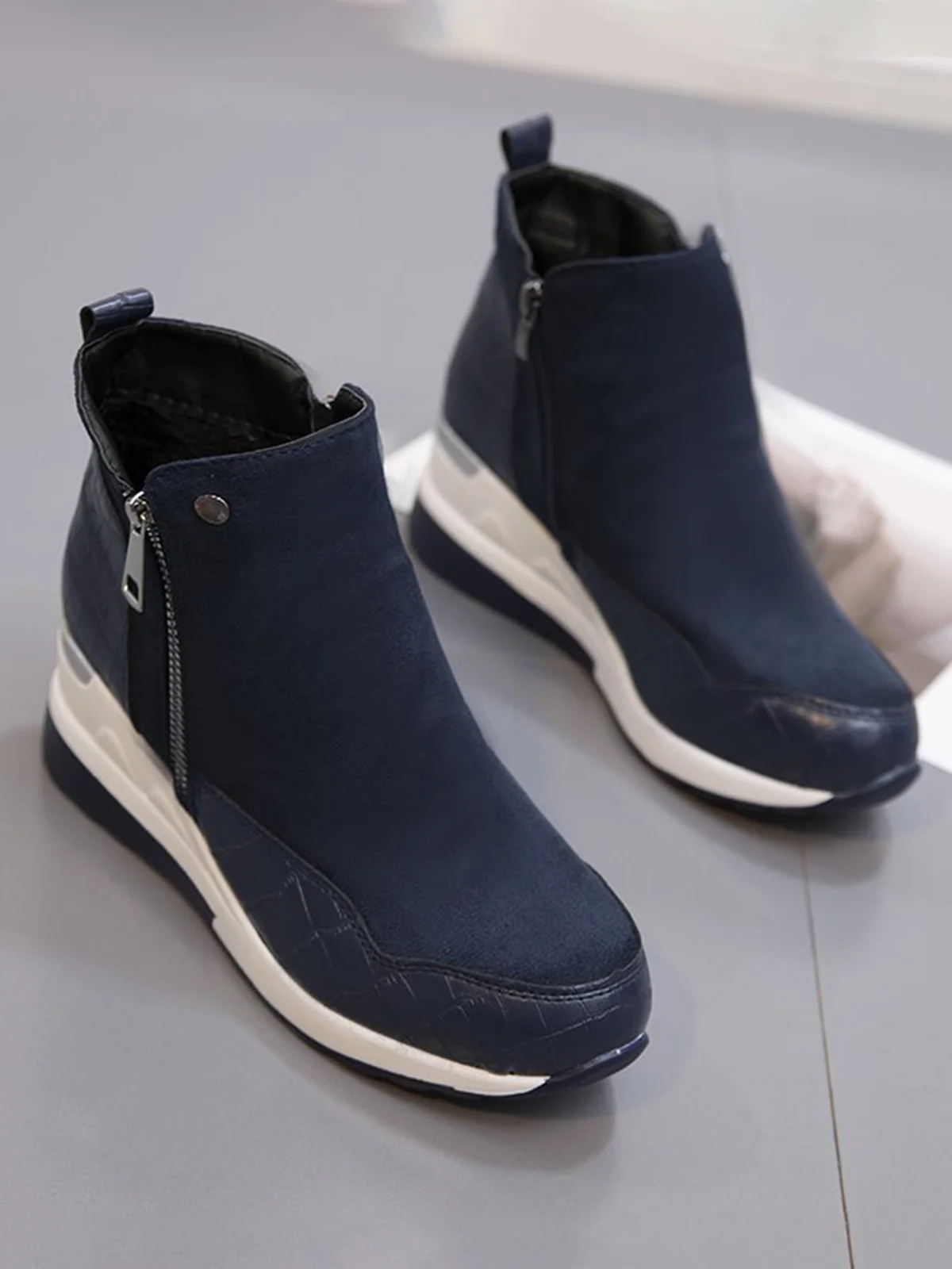 Faux Suede Panel Sports Booties