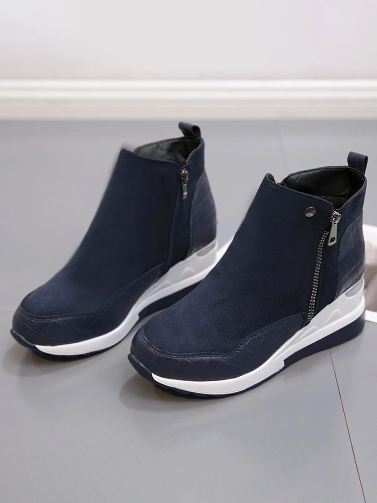 Faux Suede Panel Sports Booties