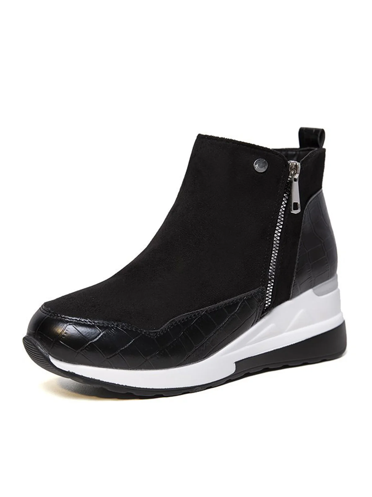Faux Suede Panel Sports Booties