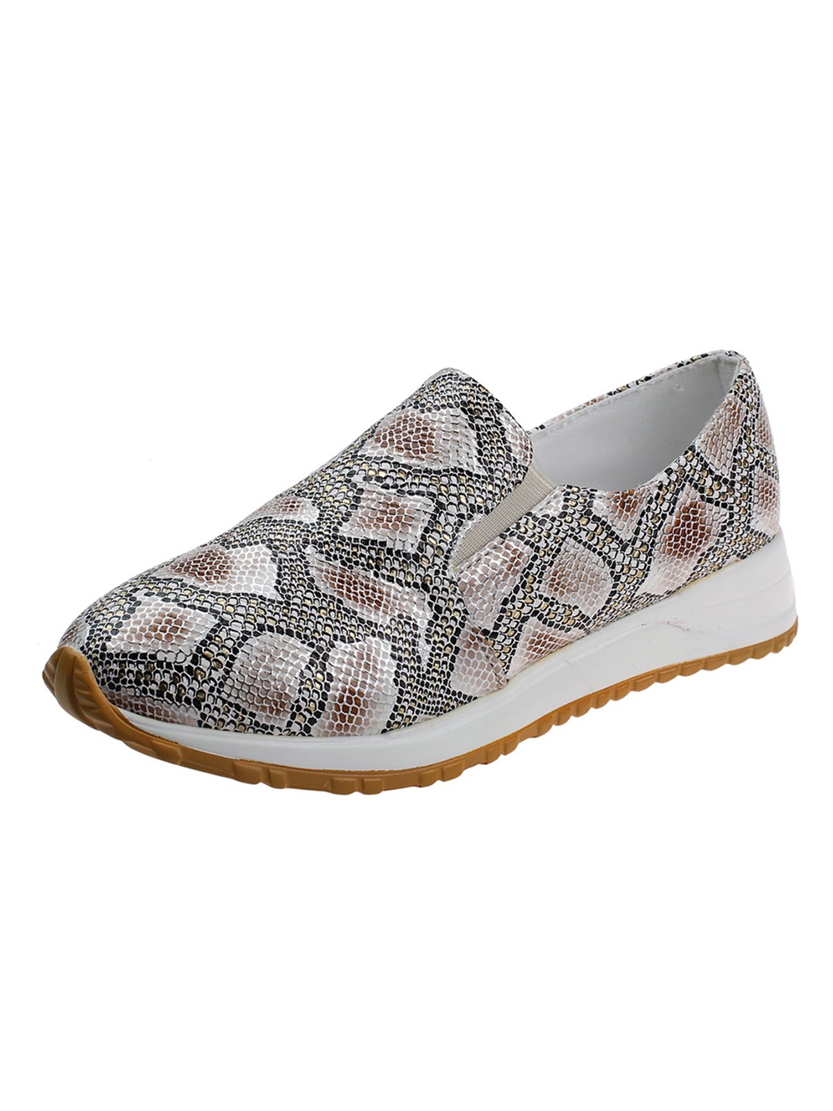 Women's Snakeskin Casual Slip On Sneakers