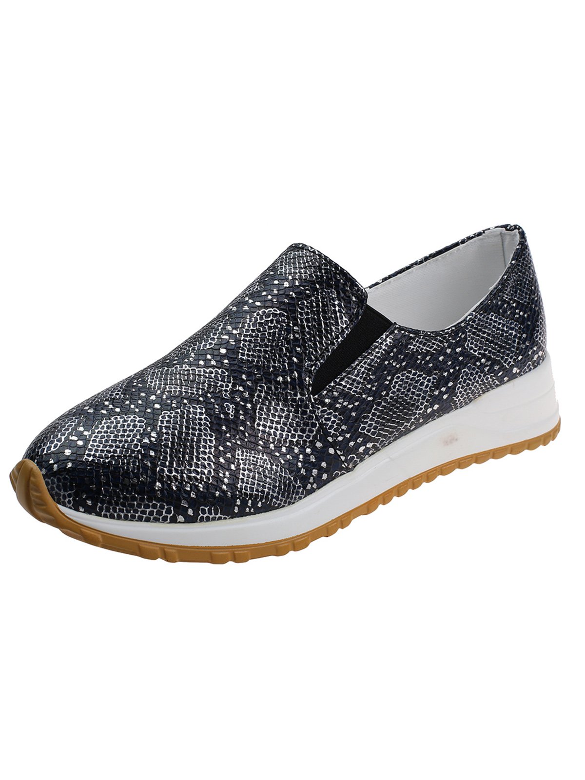 Women's Snakeskin Casual Slip On Sneakers