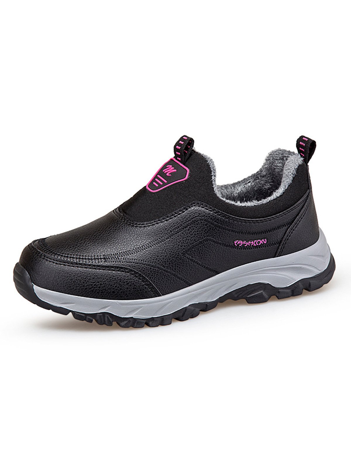 Women's Split Joint Warm Lined Slip On Sports Sneakers