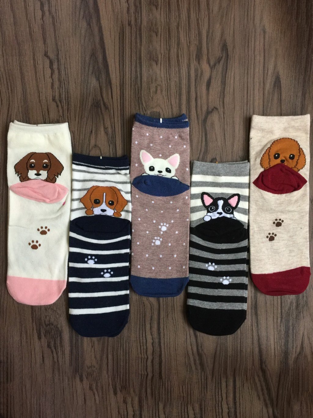 Casual Striped Dog Pattern Cotton Socks Home Daily Commute Accessories