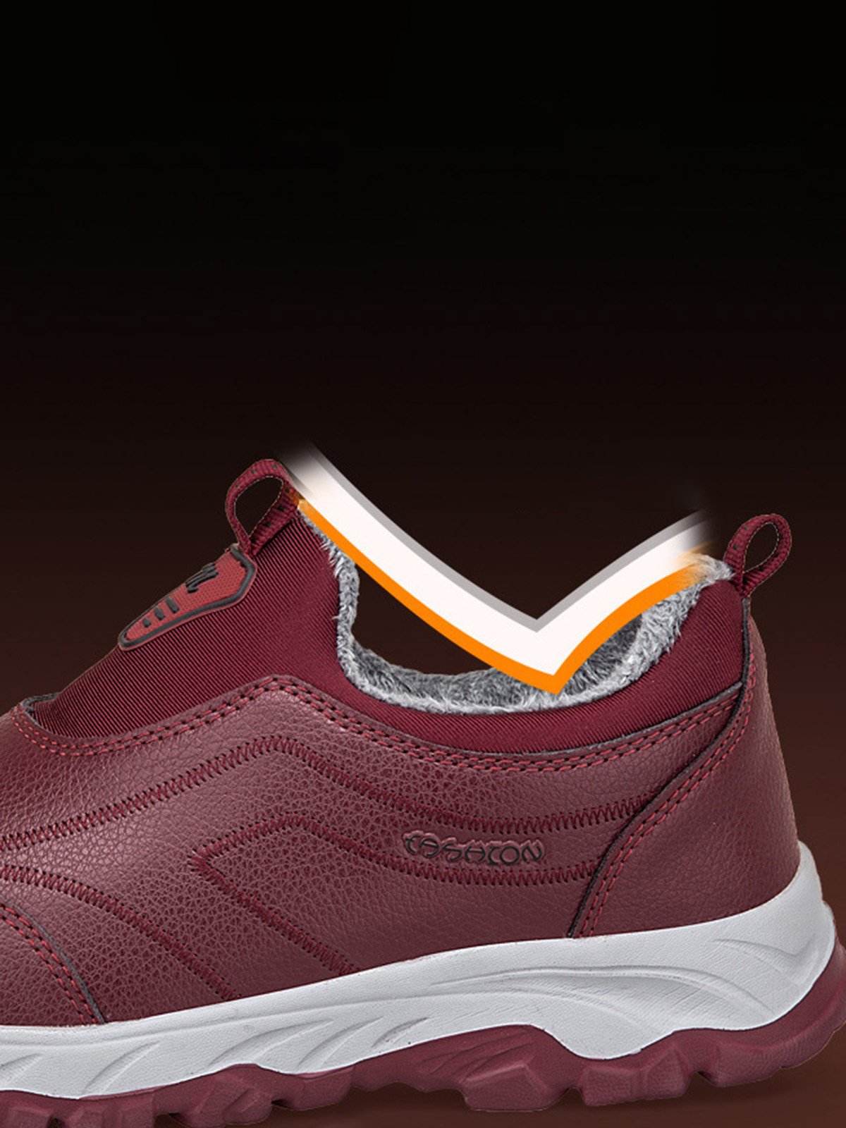 Women's Split Joint Warm Lined Slip On Sports Sneakers