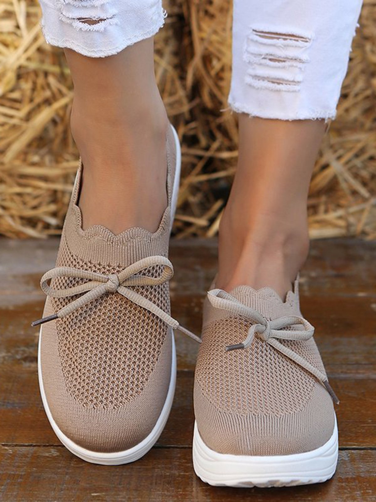 Lace Lace Up Flyknit Platform Sneakers