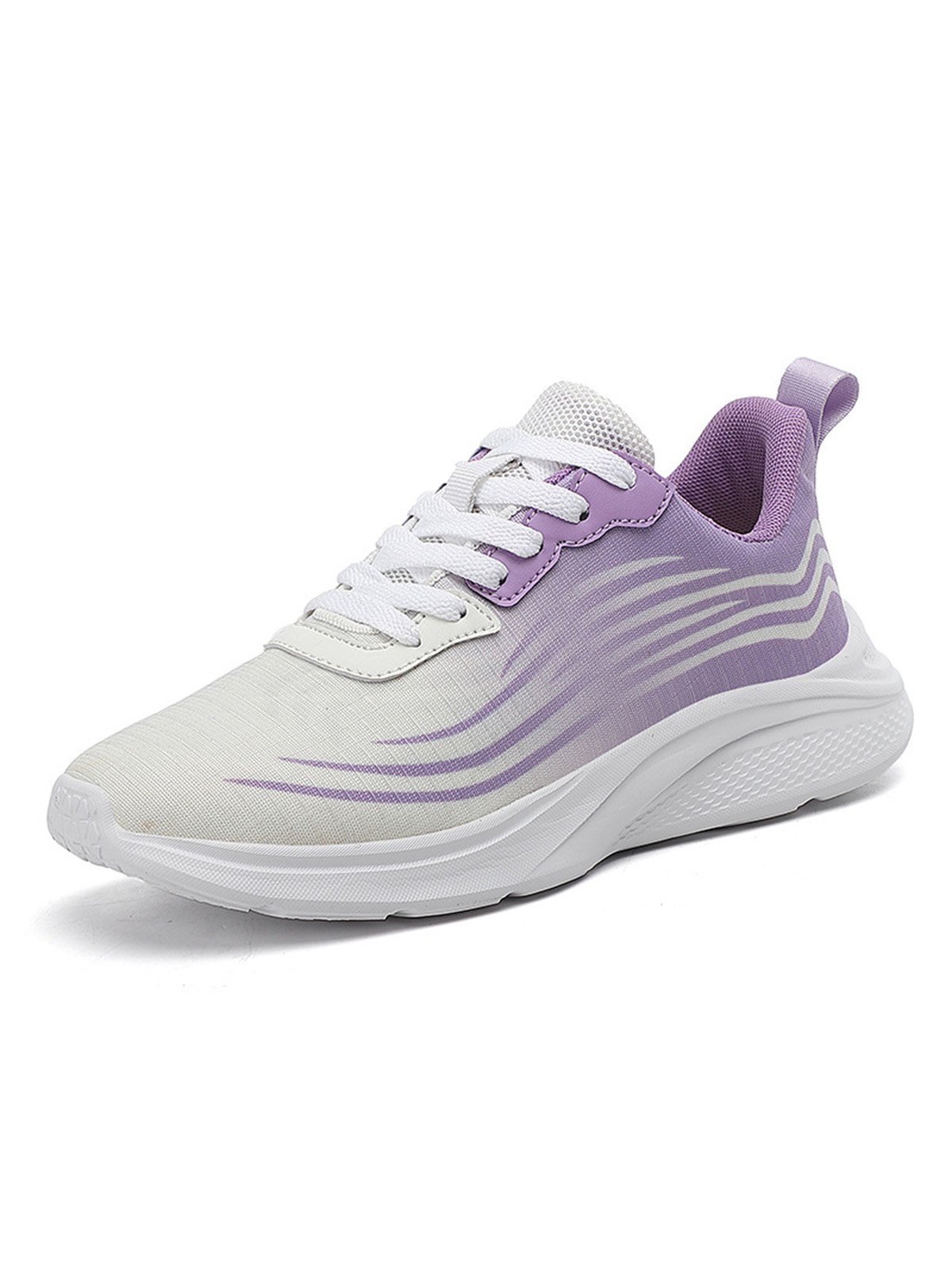 Women's Comfy Color Block Lace-Up Sports Sneakers
