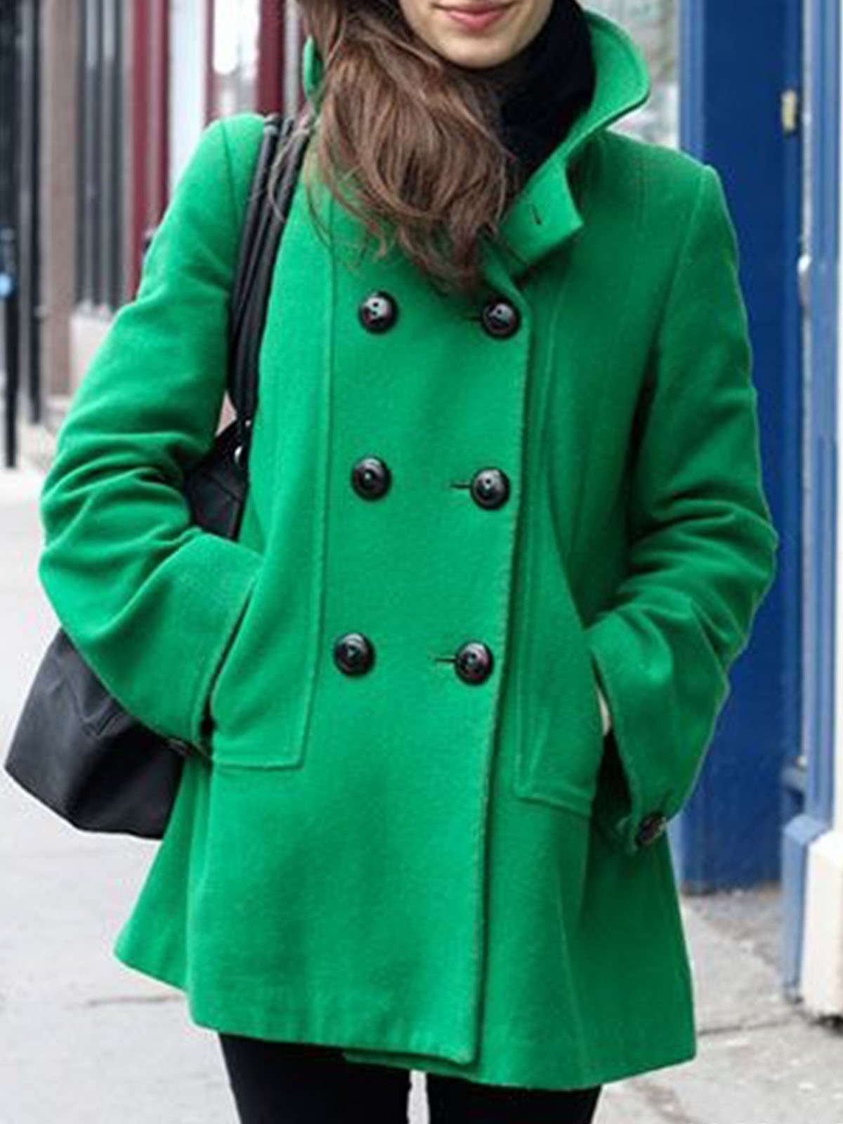 Loose Casual Shawl Collar Plain Jacket
