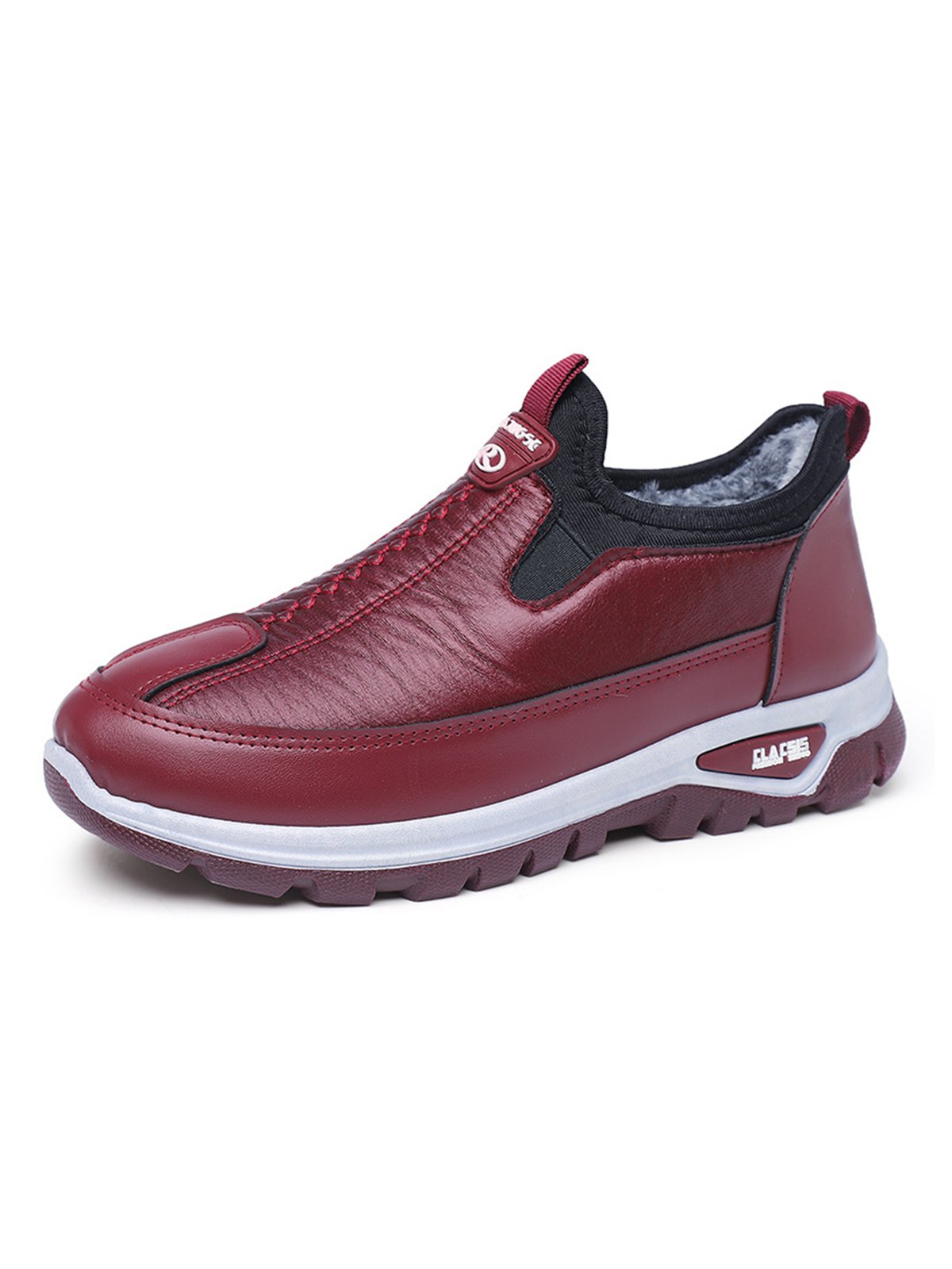 Comfortable Soft Leather Plush Warm Lightweight Sneakers