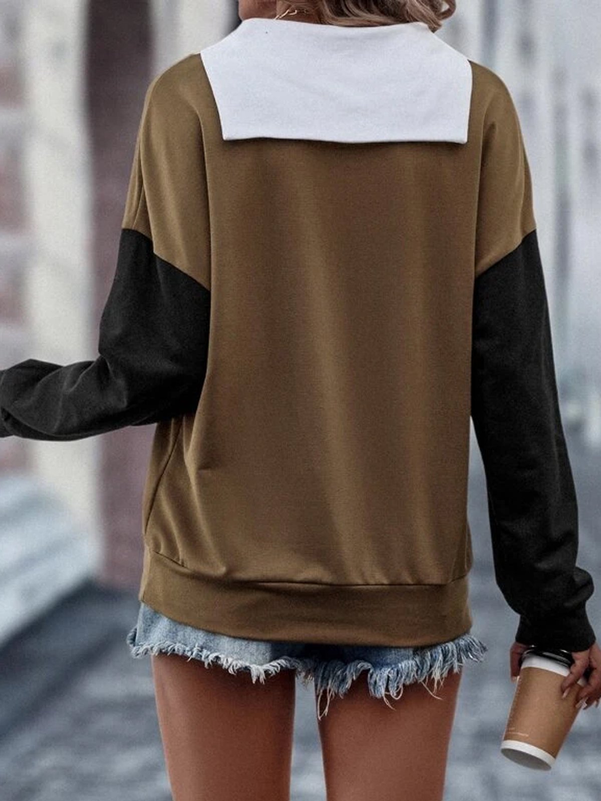 Color Block Casual Sweatshirt