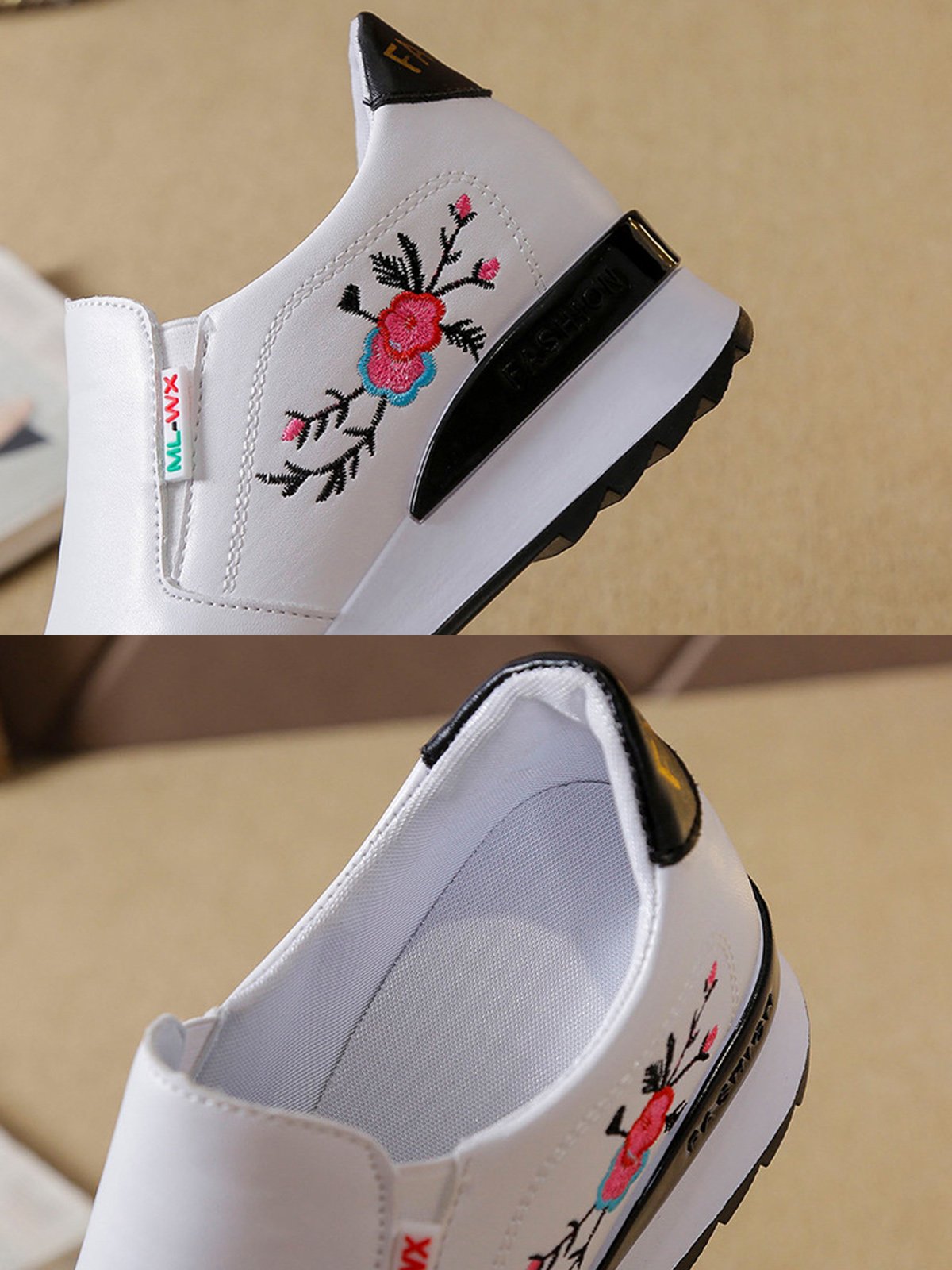 Women's Inner Height Increase Slip On Casual Sneakers