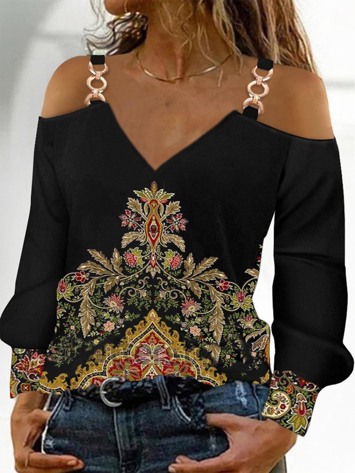 Party Loose Spaghetti Ethnic T-Shirt