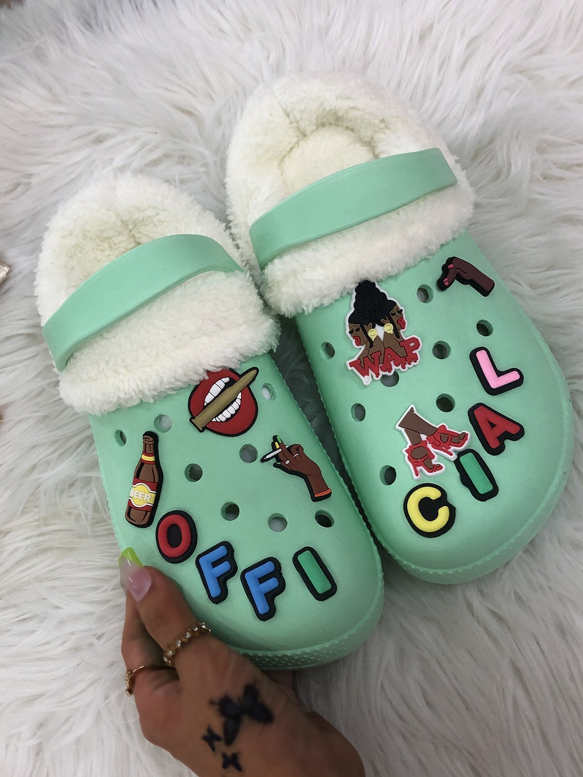 Text Letters Decor Casual EVA Vented Clogs Sandals