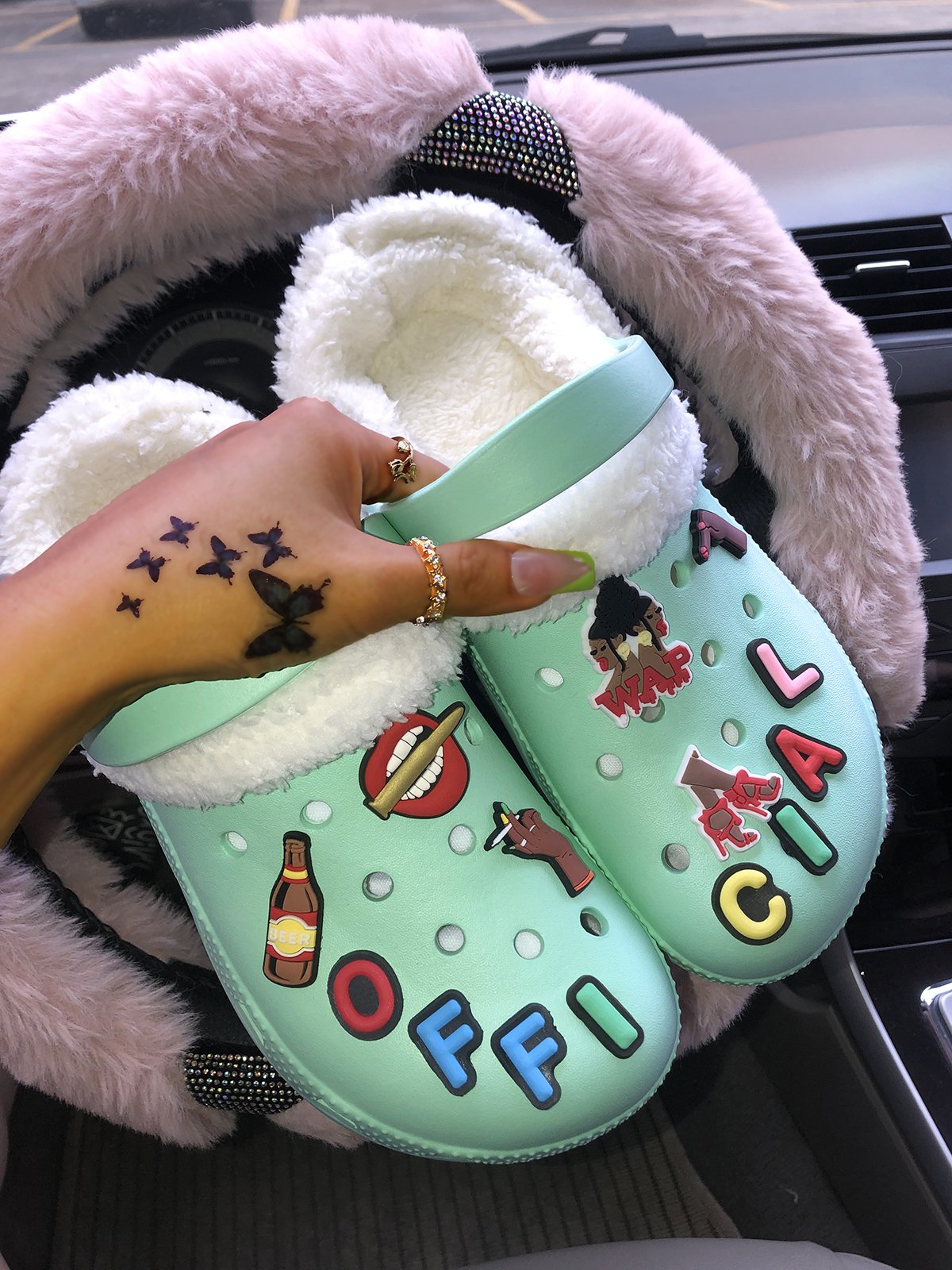 Text Letters Decor Casual EVA Vented Clogs Sandals