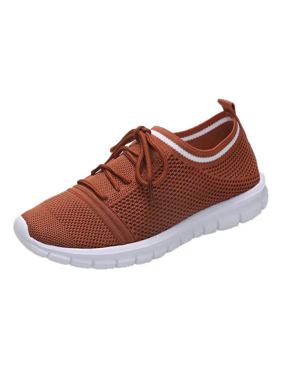 Lightweight Breathable Flyknit Lace-Up Sneakers