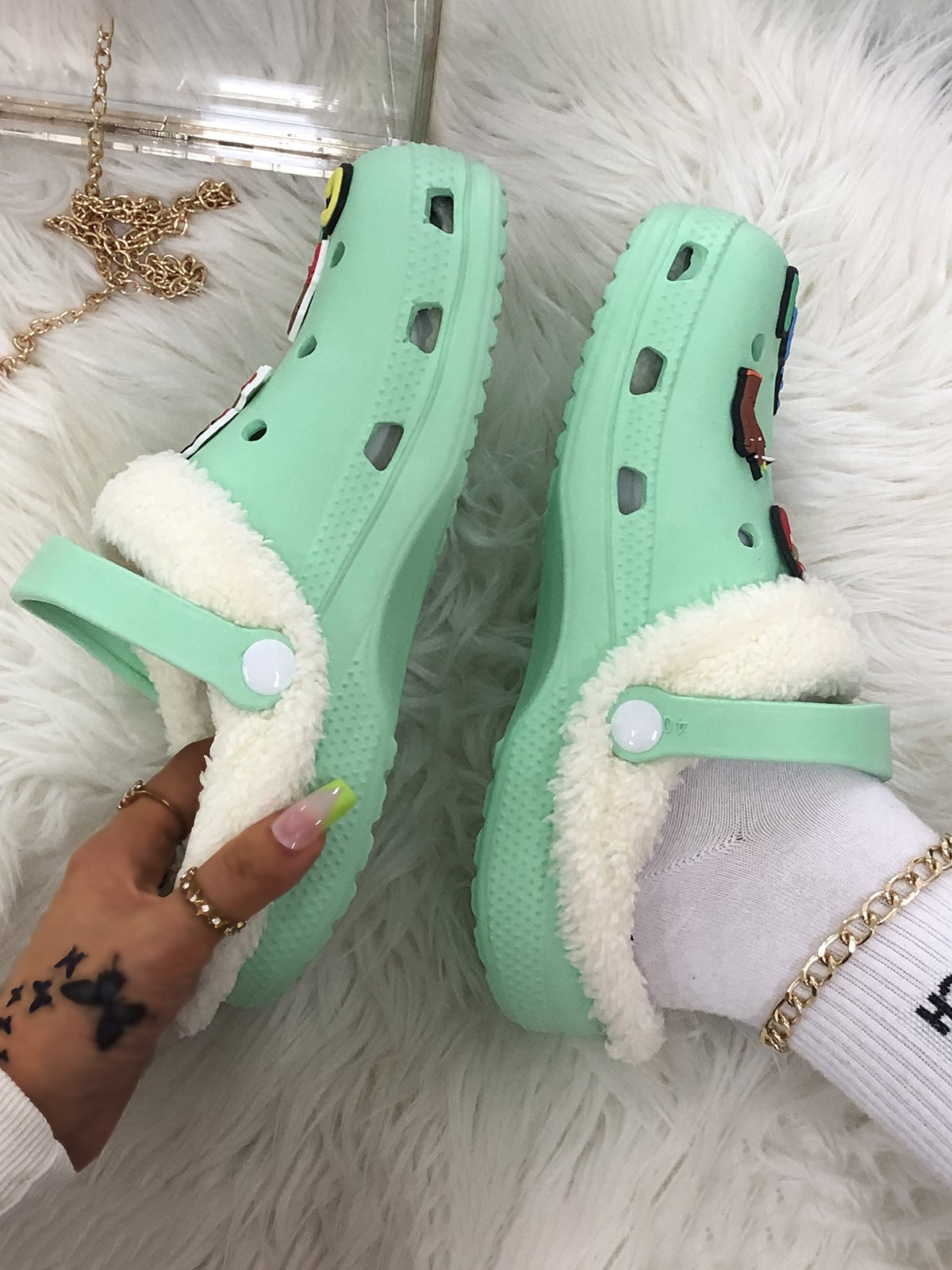 Text Letters Decor Casual EVA Vented Clogs Sandals