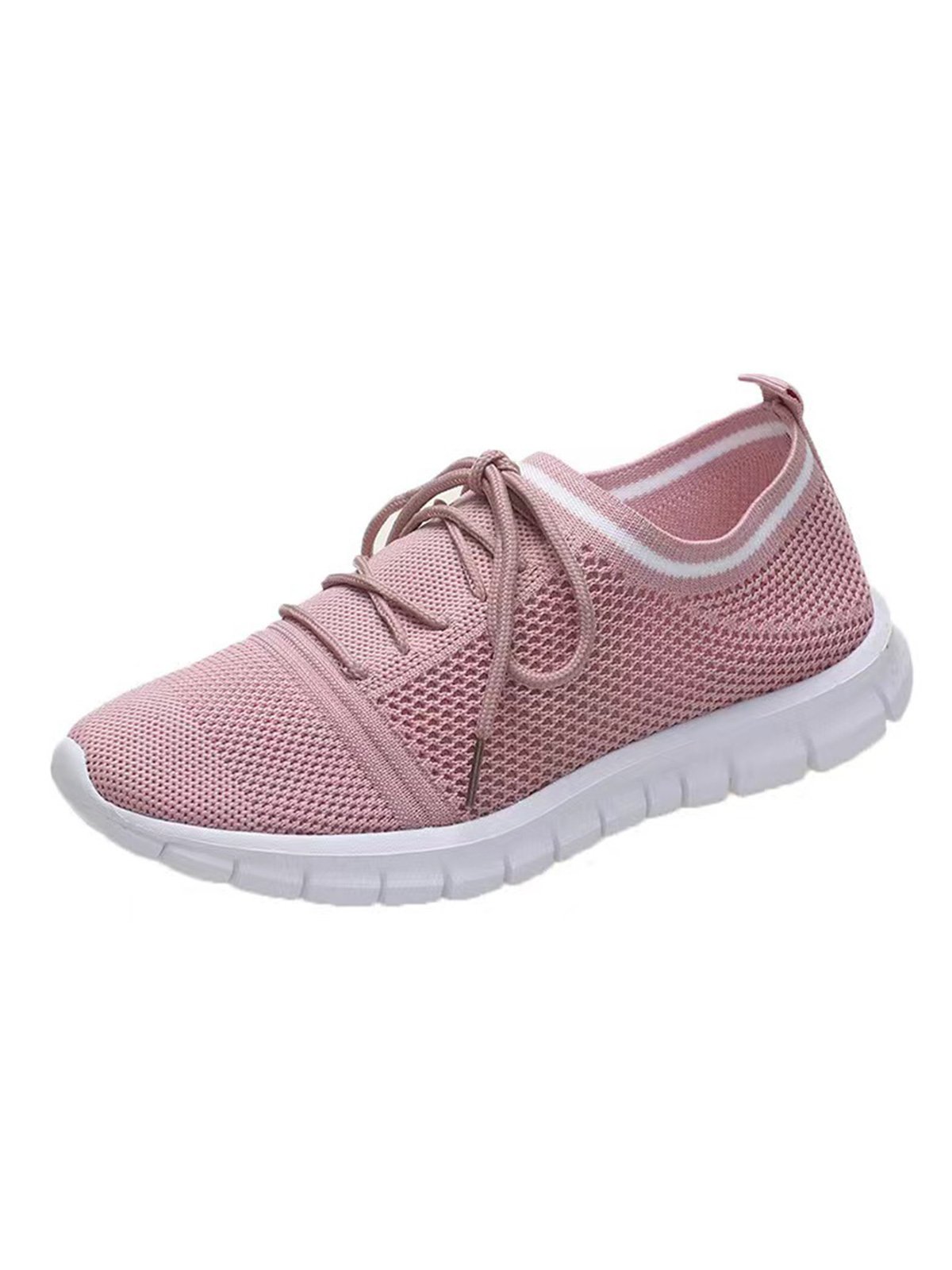 Lightweight Breathable Flyknit Lace-Up Sneakers