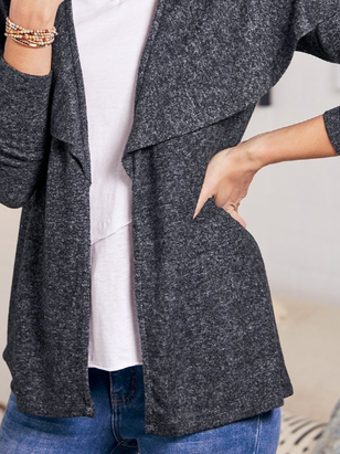 Plain Loose Casual Cardigan Coat
