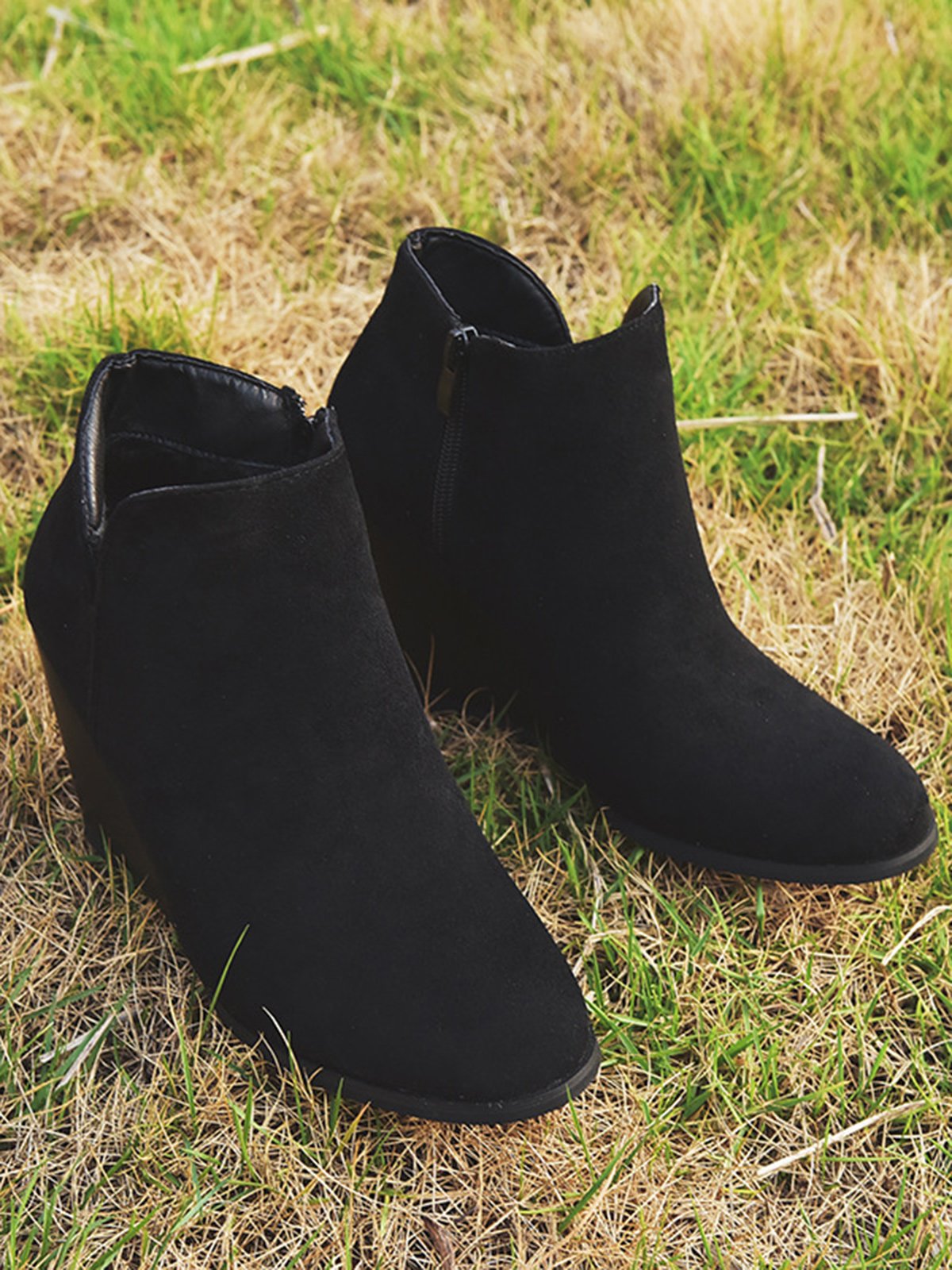 Vintage Leopard Wedge Booties
