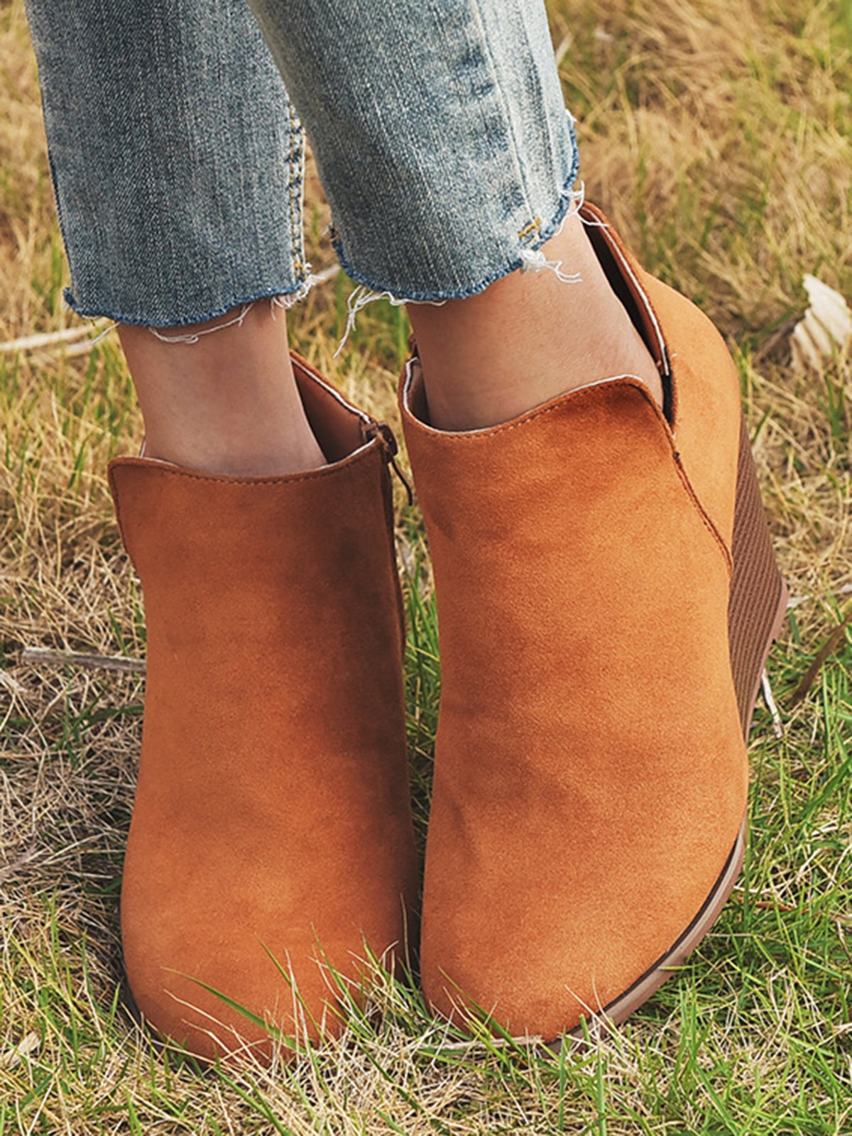 Vintage Leopard Wedge Booties