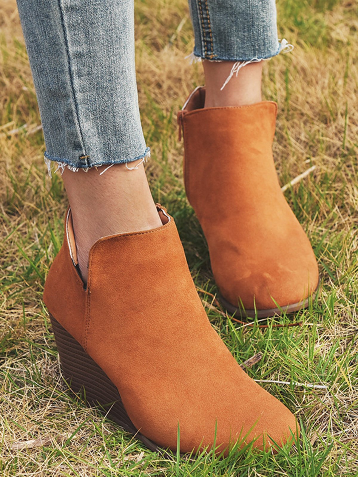Vintage Leopard Wedge Booties
