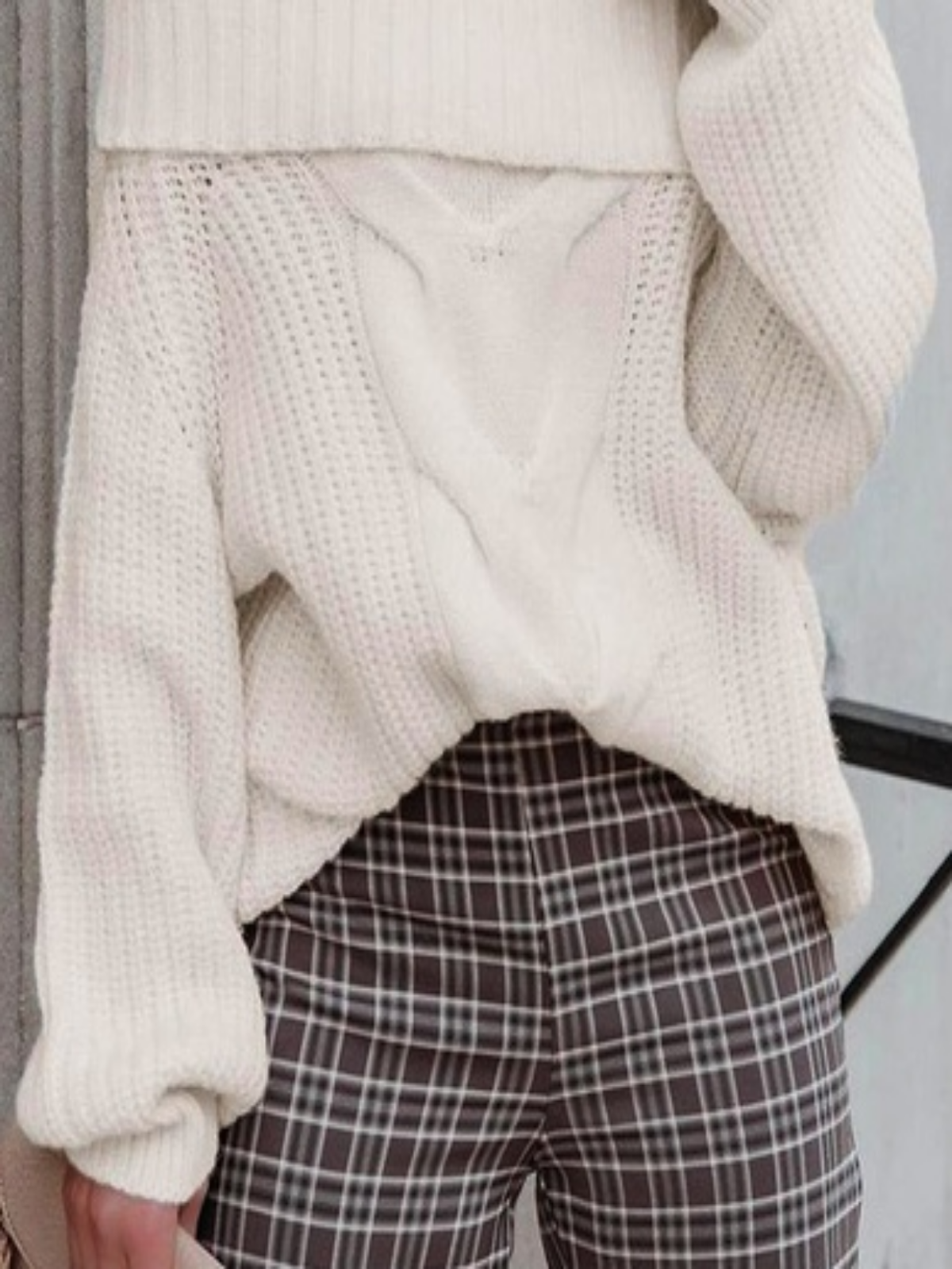 Plain Long Sleeve Off Shoulder Casual Sweater