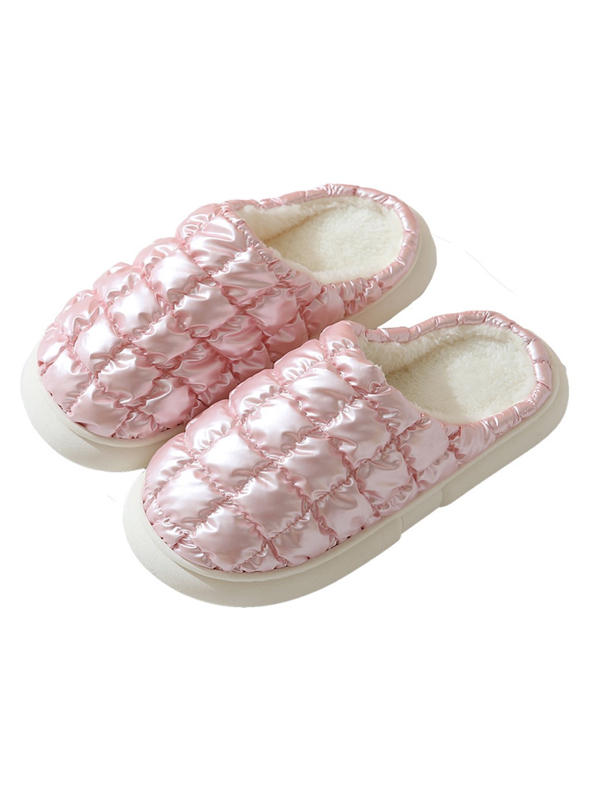 Plus Size Thermal Lined Quilted Bedroom Slippers