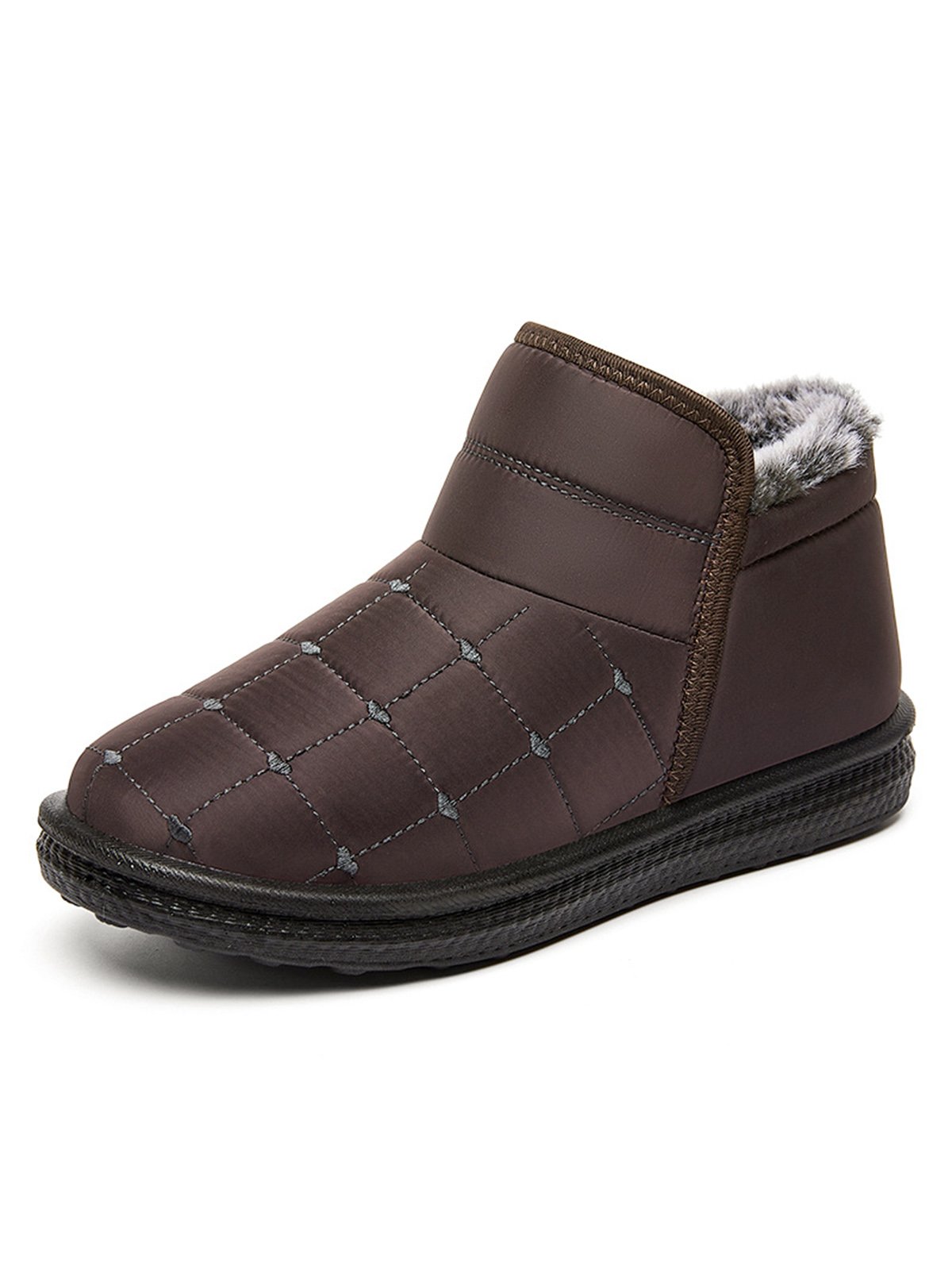 Winter Casual Embossed Slip On Snow Boots