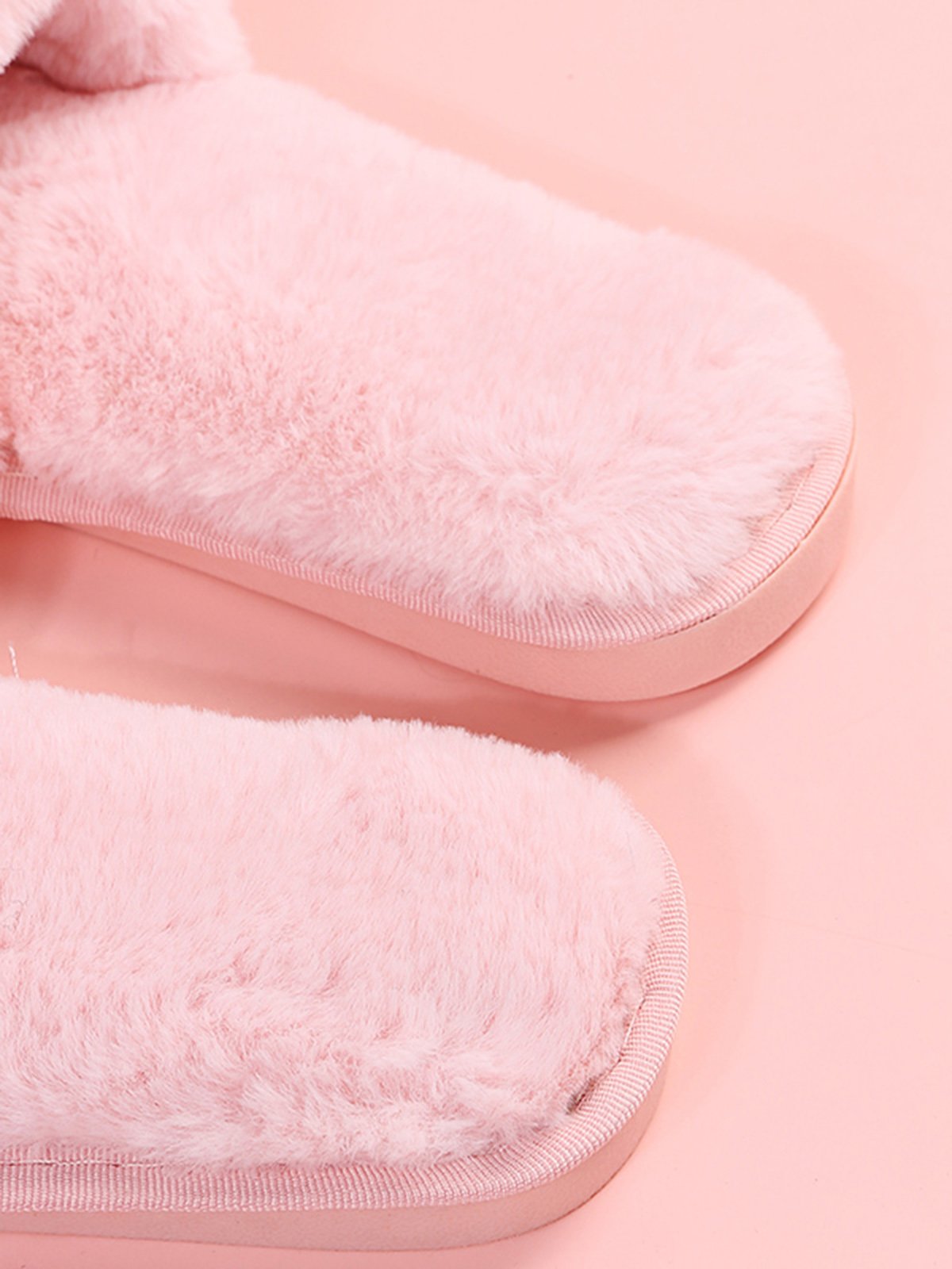 Heart Glitter Decor Fluffy Open-Top Slippers
