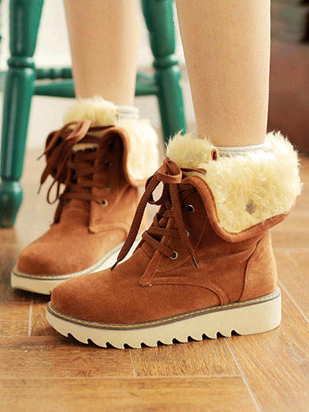Artificial Suede Upper Long Plush Thermal Boots