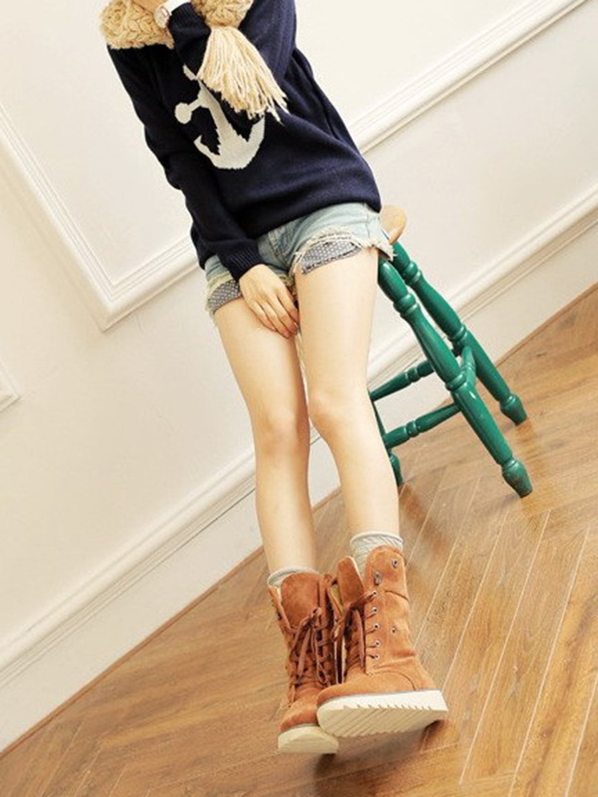 Artificial Suede Upper Long Plush Thermal Boots