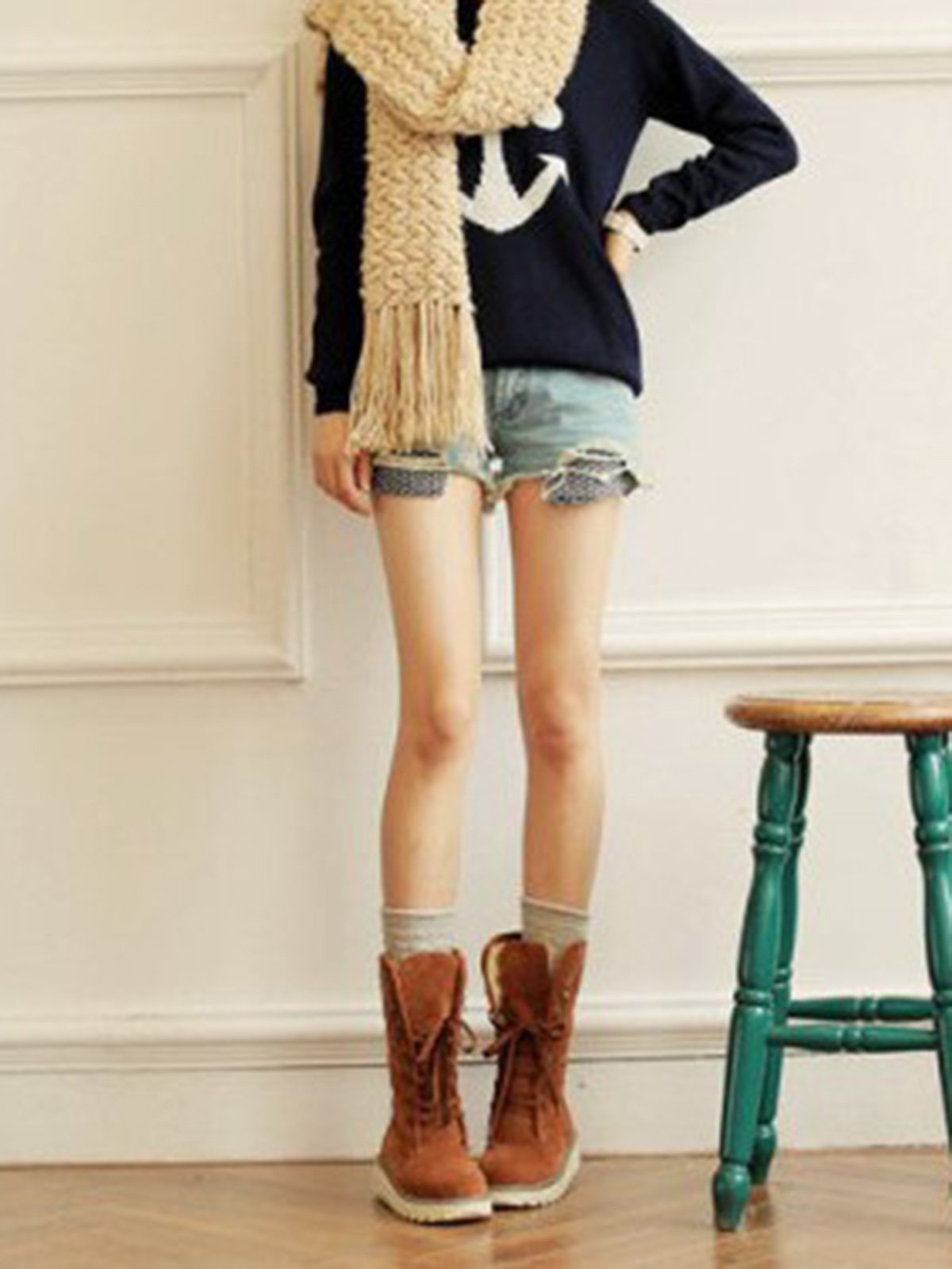 Artificial Suede Upper Long Plush Thermal Boots