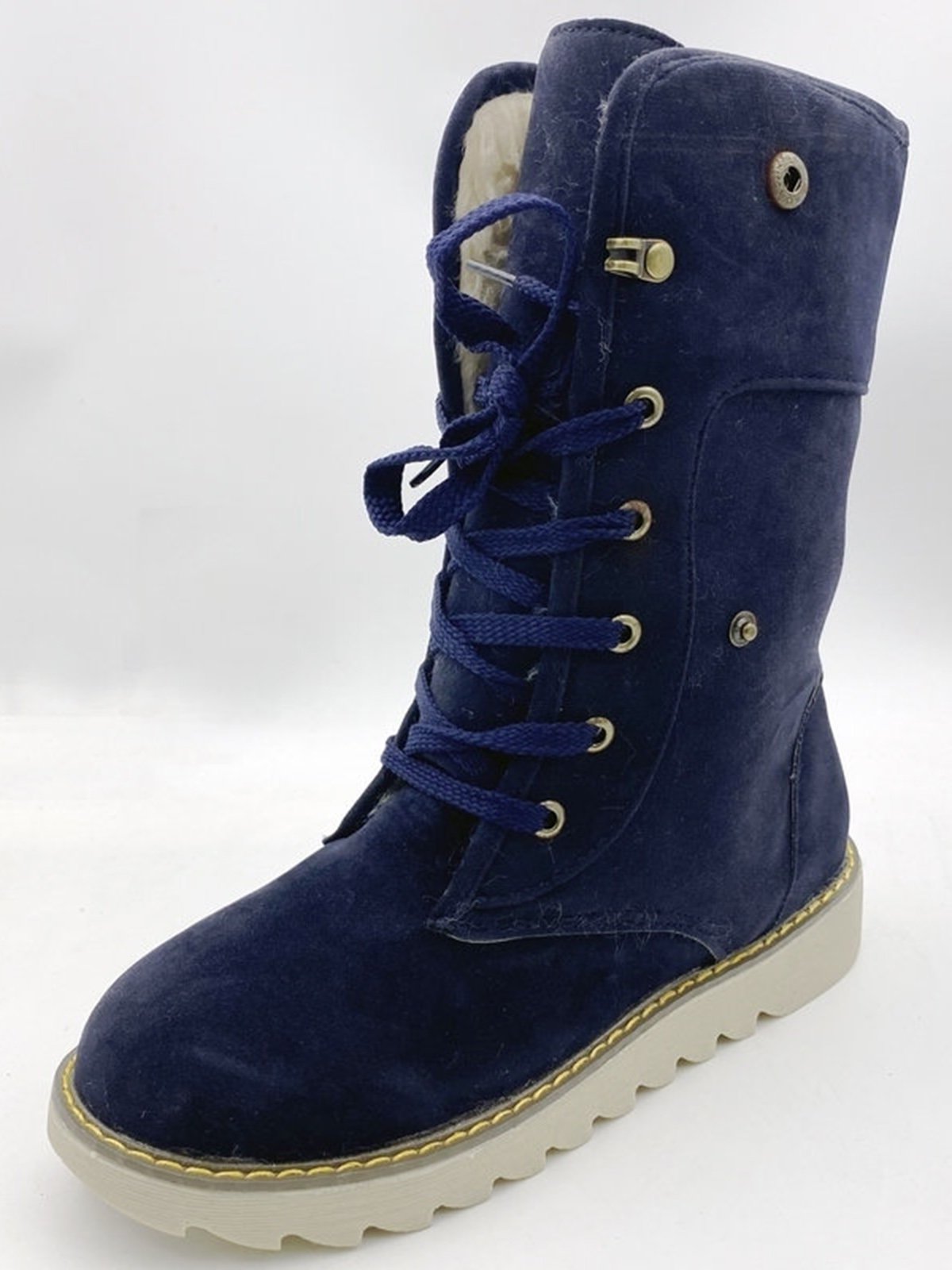 Artificial Suede Upper Long Plush Thermal Boots
