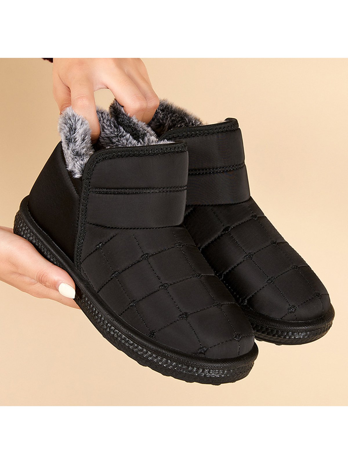 Winter Casual Embossed Slip On Snow Boots