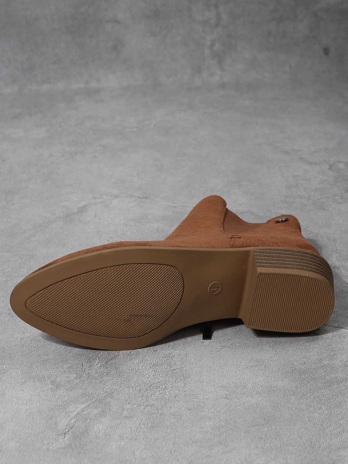 Brown Faux Suede Simple Commuting Chelsea Boots