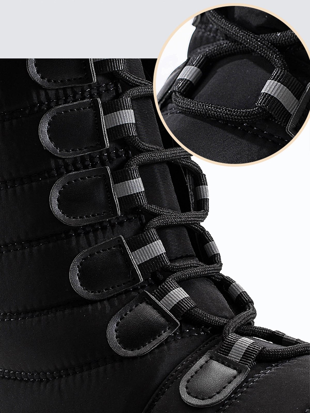 Plus Size Non-Slip Furry Lined Lace-Up Outdoor Boots