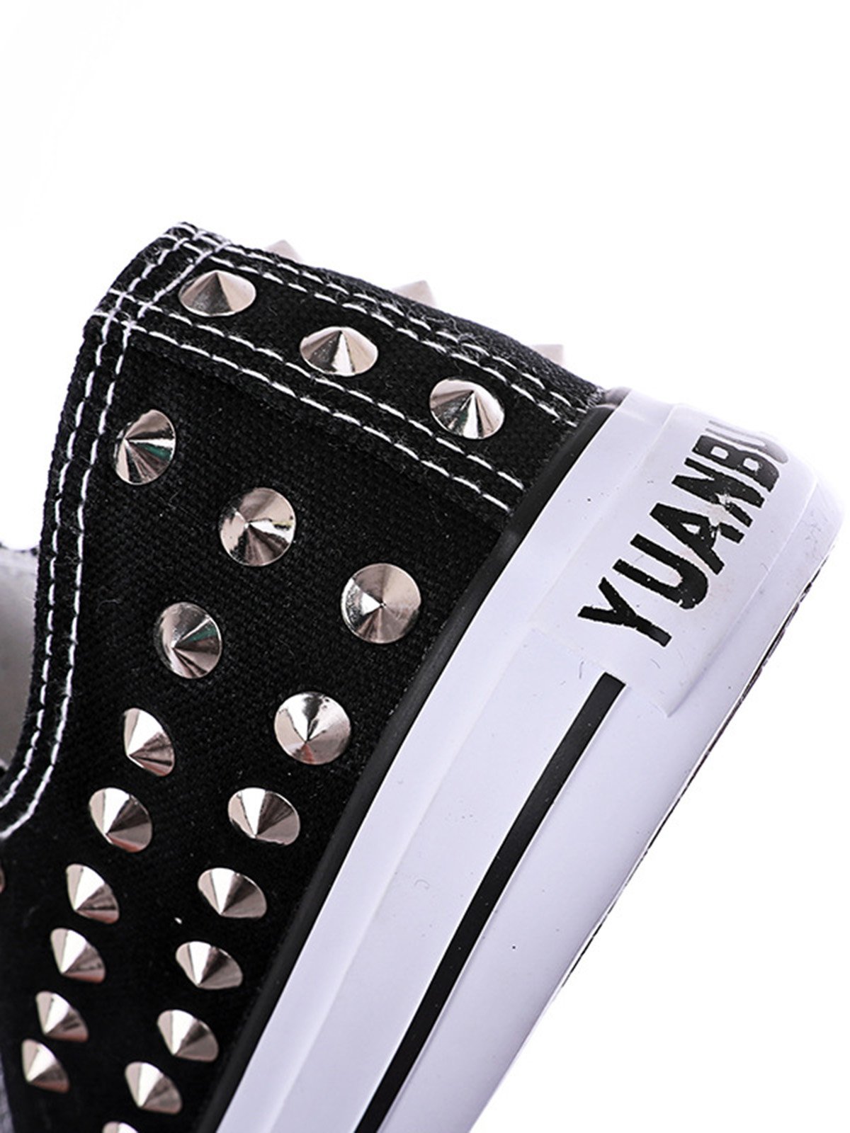 Rhinestone Lace-up Canvas Sneakers