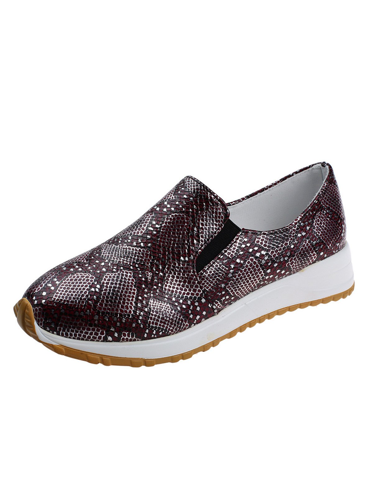 Women's Snakeskin Casual Slip On Sneakers