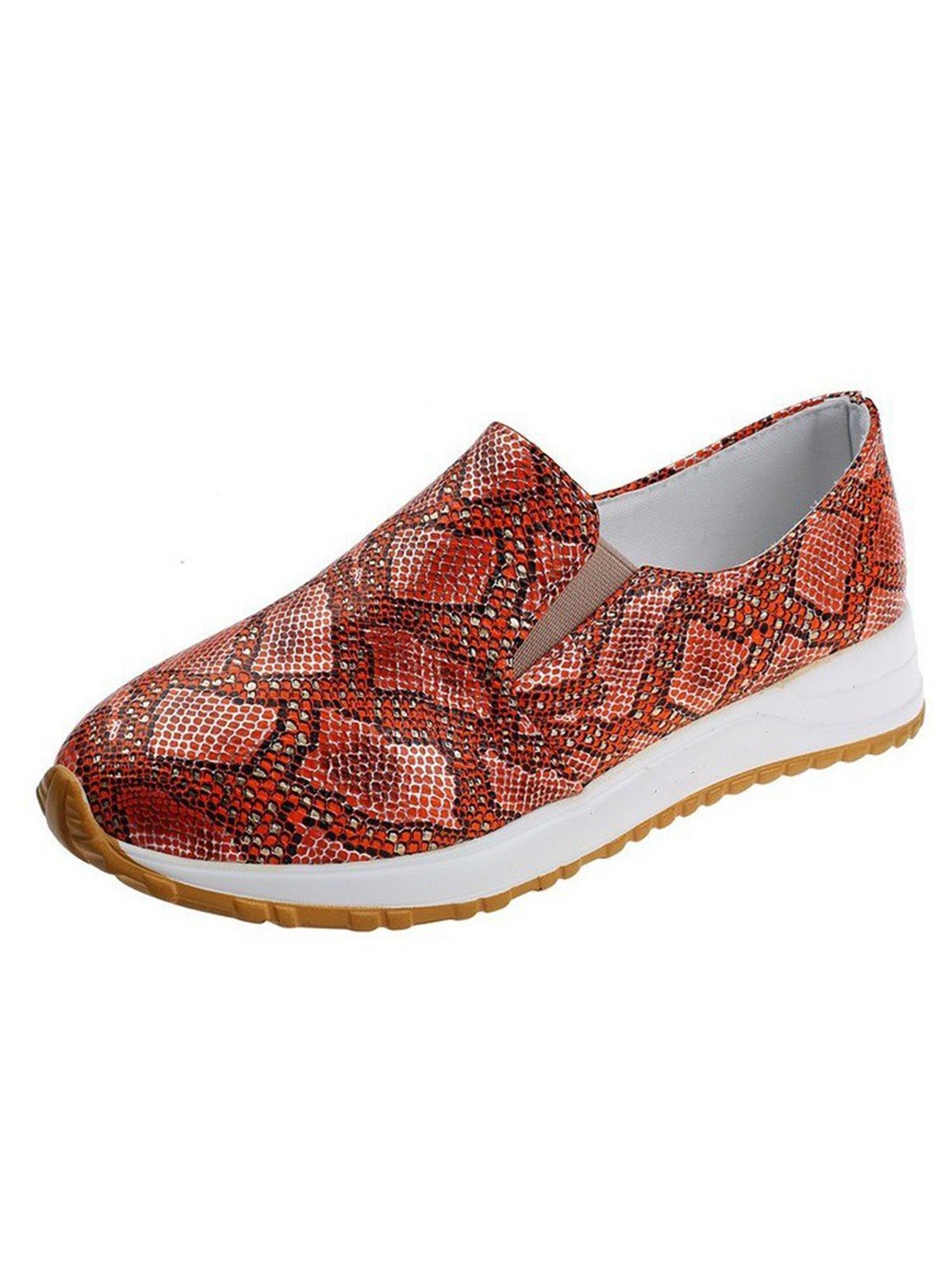 Women's Snakeskin Casual Slip On Sneakers