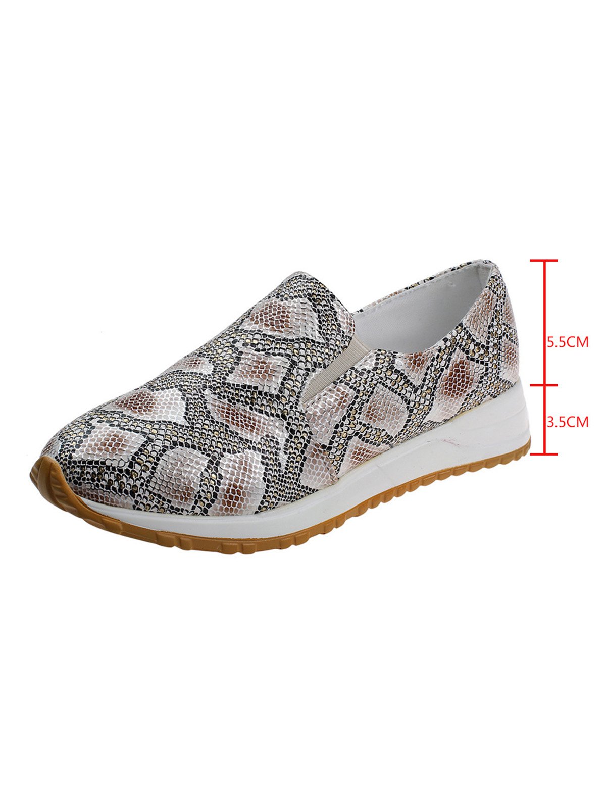 Women's Snakeskin Casual Slip On Sneakers